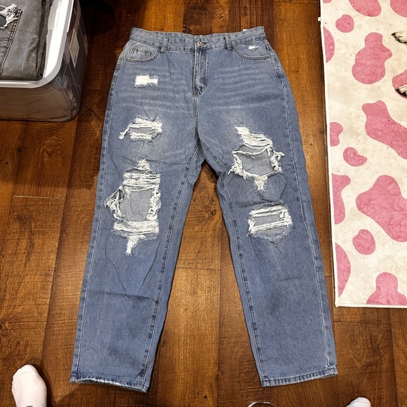 Denim - Light Blue Denim Mom Jeans